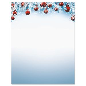 Red Ornaments Deluxe Letter Papers