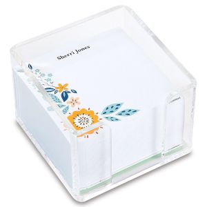 Scattered Flowers Personalized Notes in a Cube