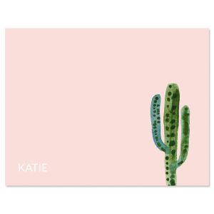 Watercolor Cactus Initial Note Cards
