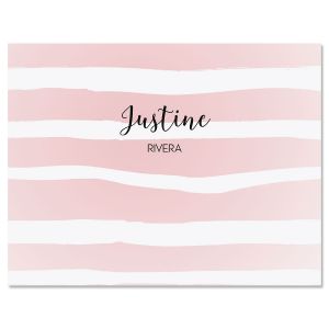 Pink Pastel Island Stripes Note Cards