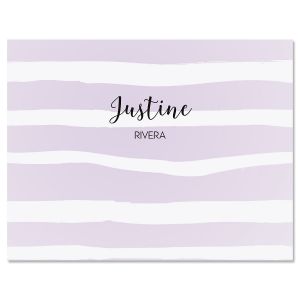 Purple Pastel Island Stripes Note Cards
