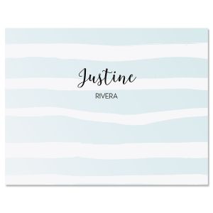 Blue Pastel Island Stripes Note Cards