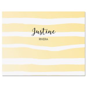 Yellow Pastel Island Stripes Note Cards