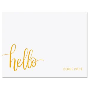 Yellow Handwritten Hello Note Cards