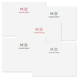 Thin Line Monogram Note Cards 