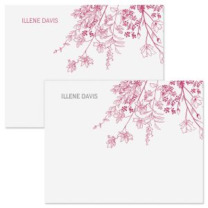 Plum Floral Note Cards