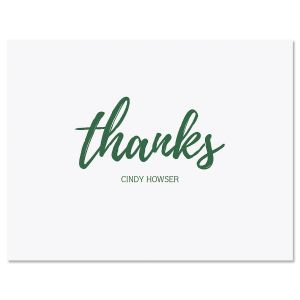 Simple Thanks Green Note Cards