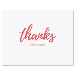 Simple Thanks Pink Note Cards