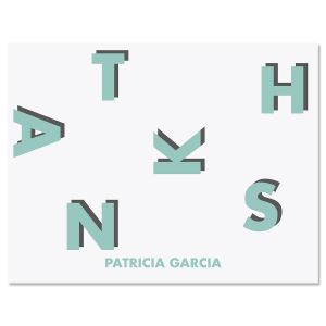 Minimal Thanks Light Blue Note Cards