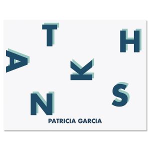 Minimal Thanks Blue Note Cards