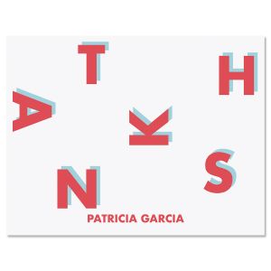 Minimal Thanks Coral Note Cards