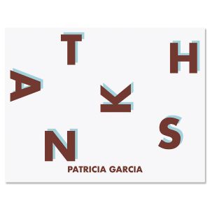 Minimal Thanks Red Note Cards