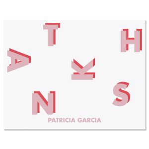 Minimal Thanks Pink Note Cards
