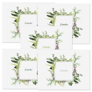 Botanical Watercolor Wreath Note Cards