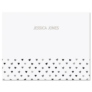 Grey Mini Hearts Note Cards