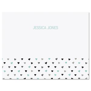 Blue Mini Hearts Note Cards