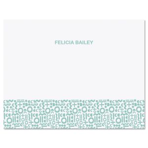 Light Blue Handdrawn Pattern Note Cards