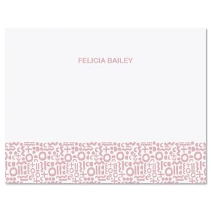 Soft Pink Handdrawn Pattern Note Cards
