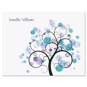 Blue Watercolor Tree Note Cards