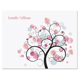 Pink Watercolor Tree Note Cards