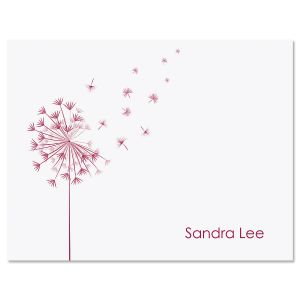 Wispy Dandelion Pink Note Cards