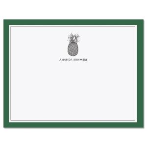 Green Pineapple Border Note Cards