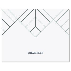 Dark Blue Diamond Lines Note Cards