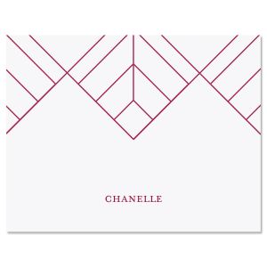 Dark Pink Diamond Lines Note Cards