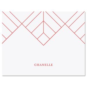 Pink Diamond Lines Note Cards