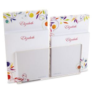 Color Swirl Note Pad Set & Acrylic Holder 