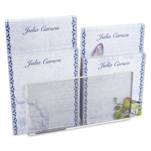 Exotic Prints Note Pad Set & Acrylic Holder 