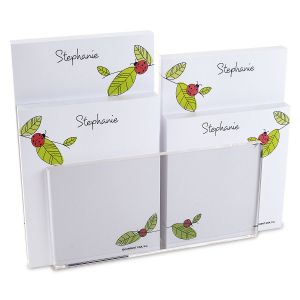 Ladybugs Note Pad Set & Acrylic Holder 