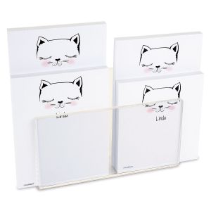 Kitty Ears Note Pad Set & Acrylic Holder 