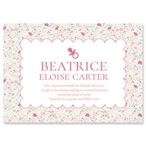 Scalloped Frame Birth Announcement - Heavy Weight Stock