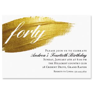 Brushed Elegance Milestone Invitation - Light Weight Stock