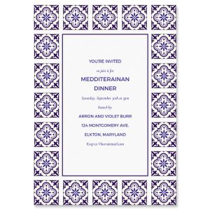 Styled Mediterranean Invitation - Heavy Weight Stock