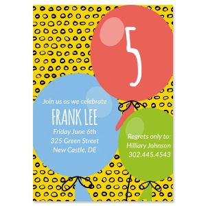 Balloon Birthday Invitation - Light Weight Stock