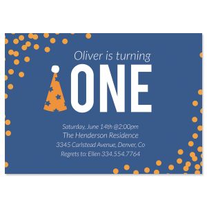 Party Hat Birthday Invitation - Light Weight Stock 