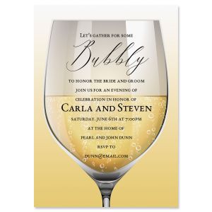 Glass of Bubbly Invitation - Light Weight Stock