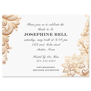 Gold Lace Invitation - Light Weight Stock