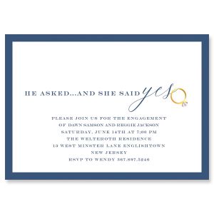 She said yes Engagement Invitations