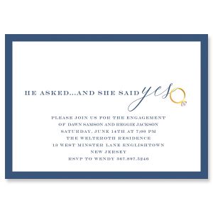 She said yes Invitation - Light Stock
