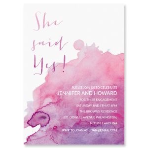 She said yes Watercolor Invitations - Light Stock
