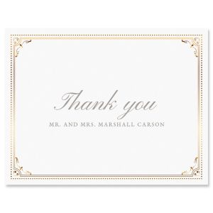 Gold Frame Thank You Cards - Light Stock