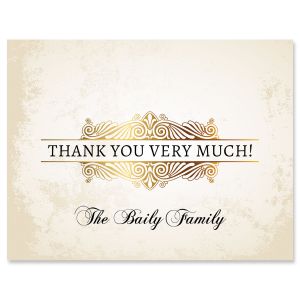 Rustic Gold Thank You Cards