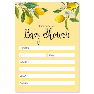 Lemons Baby Shower Fill In Invitations