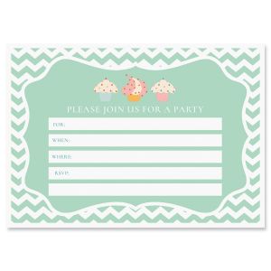 Cupcake Birthday Fill In Invitation