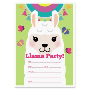 Llama Birthday Fill In Invitations