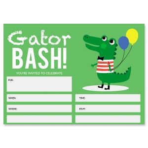 Gator Birthday Fill In Invitations