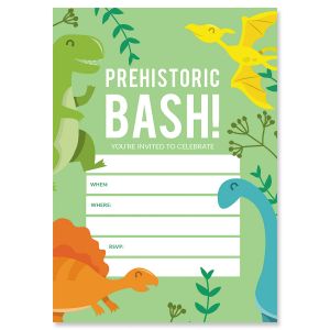 Prehistoric Bash Birthday Fill In Invitations